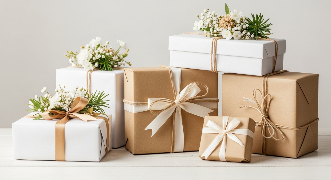 Couple célébrant anniversaire mariage avec cadeau romantique